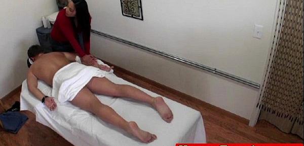  Asian tugging masseuse blows client cum